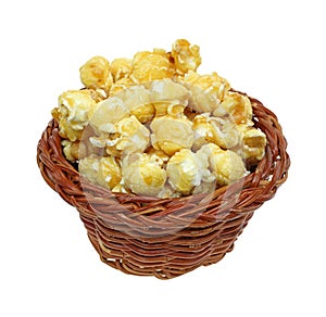 Carmel Popcorn Wicker Basket
