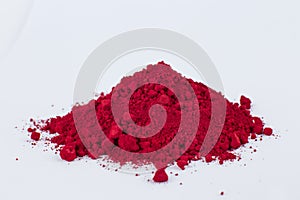 Carmine pigment on a white background