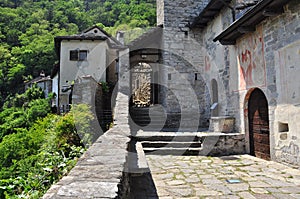 Carmine Superiore village at Lake (lago) Maggiore, Italy.