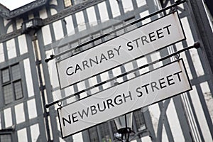 Carnaby and Newburgh Street Sign; London