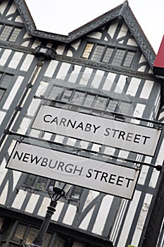 Carnaby and Newburgh Street Signs; London