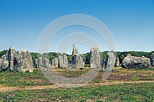 Carnac megalithic site in Brittany, France