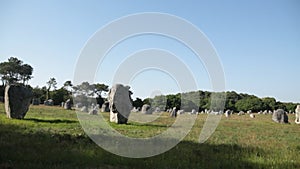 The Carnac stones megalithic sites near the south coast of Brittany in northwestern Franc