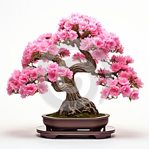 Carnation Bonsai Tree: Organic Sculpting With Pink Flowers