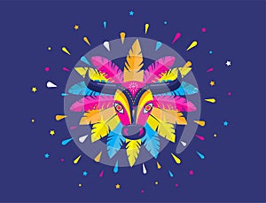 Carnaval de Barranquilla, Colombian carnival party. Vector illustration, poster and flyer