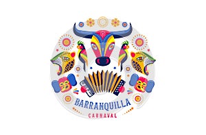 Carnaval de Barranquilla Illustrated Design Template  photo