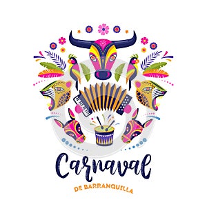 Carnaval de Barranquilla Illustrated Template  photo