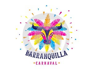 Carnaval de Barranquilla, Colombian carnival party. Vector illustration, poster and flyer photo