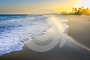 Carneiros idyllic tropical beach at sunset, in Northeastern Brazil