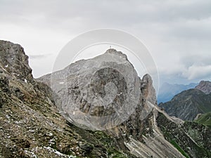 Carnic Alps - Panoramic view of alpine terrain surrounded by majestic Carnic Alps, Carinthia, border Italy Austria