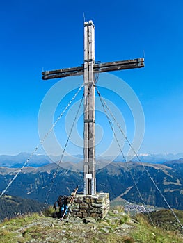 Carnic Alps - Panoramic view of alpine terrain surrounded by majestic Carnic Alps, Carinthia, border Italy Austria