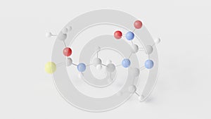 carnidazole molecule 3d, molecular structure, ball and stick model, structural chemical formula antiprotozoal drug photo