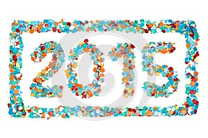 Carnival 2015 confetti and outline isolated