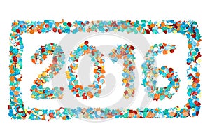 Carnival 2016 confetti and outline isolated