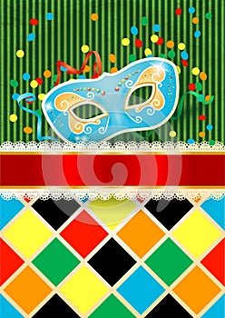 Carnival background with mask and copyspace