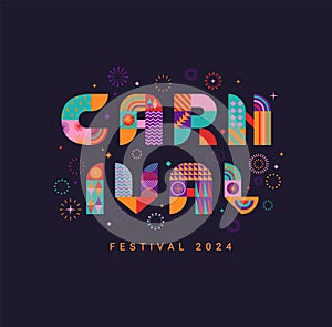 Carnival banner, invitation for festival 2024.
