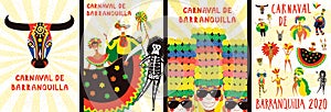 Carnival of Barranquilla posters set