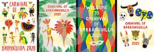 Carnival of Barranquilla posters set