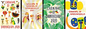 Carnival of Barranquilla posters set