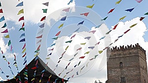 Carnival celebrate banner party flags