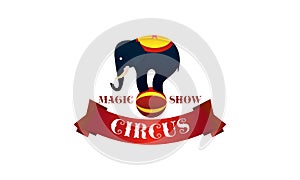 Carnival circus sign fun amusement performance logo vector