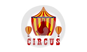 Carnival circus sign fun amusement performance logo vector