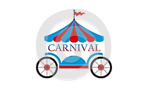 Carnival circus sign fun amusement performance logo vector