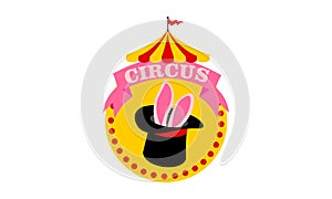 Carnival circus sign fun amusement performance logo vector