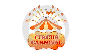 Carnival circus sign fun amusement performance logo vector