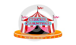 Carnival circus sign fun amusement performance logo vector