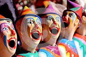 Carnival clowns at the Ekka Brisbane Exhibition or Royal Queensland Show, Brisbane, Australia