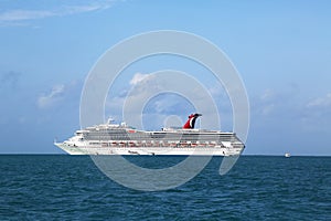 Carnival Conquest Cruise Ship anchors near Belize City