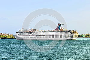 Carnival Cruise Line Ship in the harbour of Miami