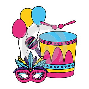 Carnival drum mask maraca