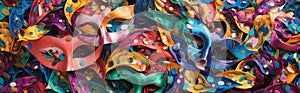 Carnival Face Masks Confetti Pattern Header