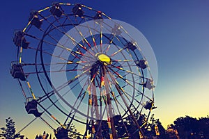 Carnival Ferris Wheel at night