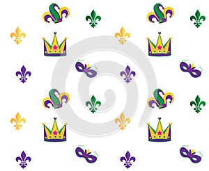 Carnival festival Mardi Gras seamless pattern