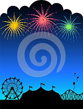 Carnival Fireworks Background/eps