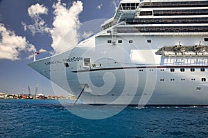 The Carnival Freedom Ship in the Cayman Islands