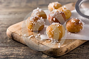 Carnival fritters or buÃ±uelos de viento for holy week