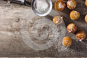 Carnival fritters or buÃ±uelos de viento for holy week