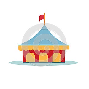 Carnival fun fair design elements, amusement park building, architecture entertainment design elements, circus tent icon