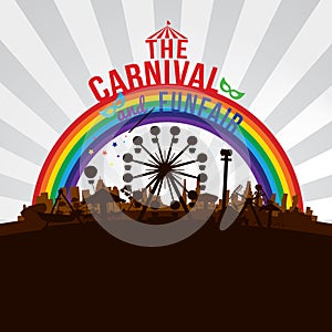The carnival funfair and amusement
