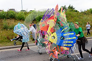 Carnival of the giants festival parade in Telford Shropshire