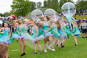 Carnival of the giants festival parade in Telford Shropshire