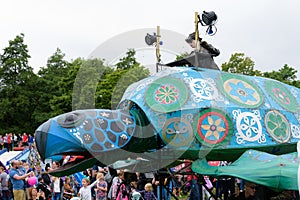 Carnival of the giants festival parade in Telford Shropshire