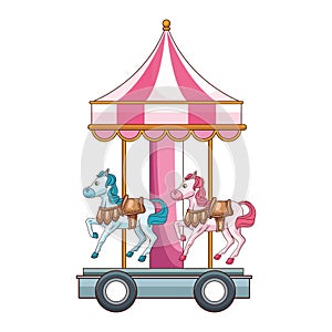 Carnival horses carousel icon