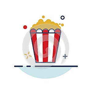Pop Corn Icon - with Outline Filled Style