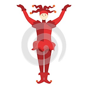 Carnival joker icon cartoon vector. Human costume gambler photo