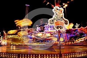 Carnival lights at night